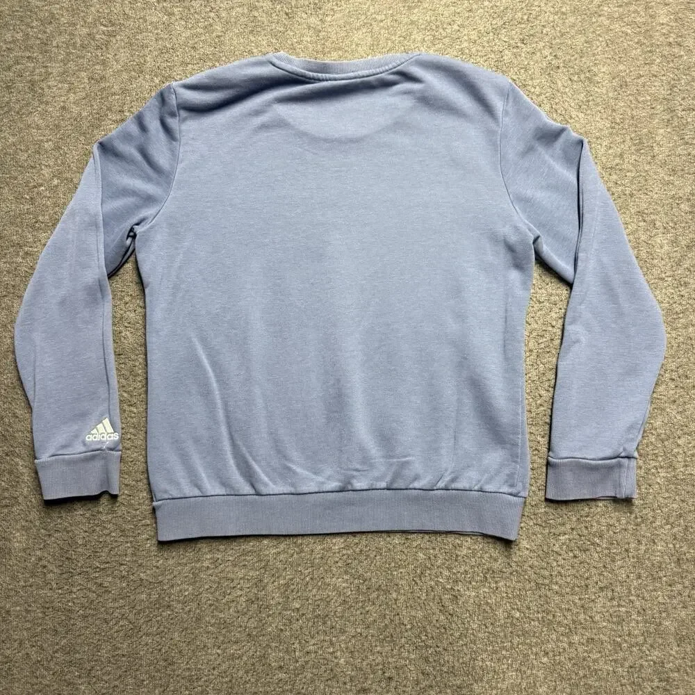 Adidas Sweatshirt Youth Large 16-18 Blue Long Sleeve Logo - Picture 4 of 6